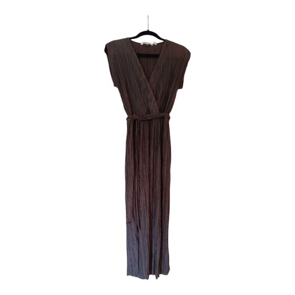 Soft Surroundings Micro Pleat Maxi Dress Surplice Dolman Sleeve Size PS Green - Picture 1 of 10